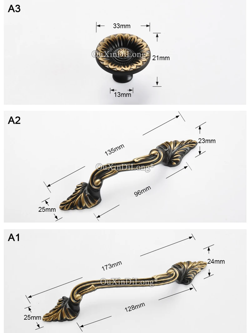 

2PCS European Solid Brass Kitchen Cabinet Door Handles Cupboard Wardrobe Drawer TV Wine Cabinet Pulls Handles&Knobs