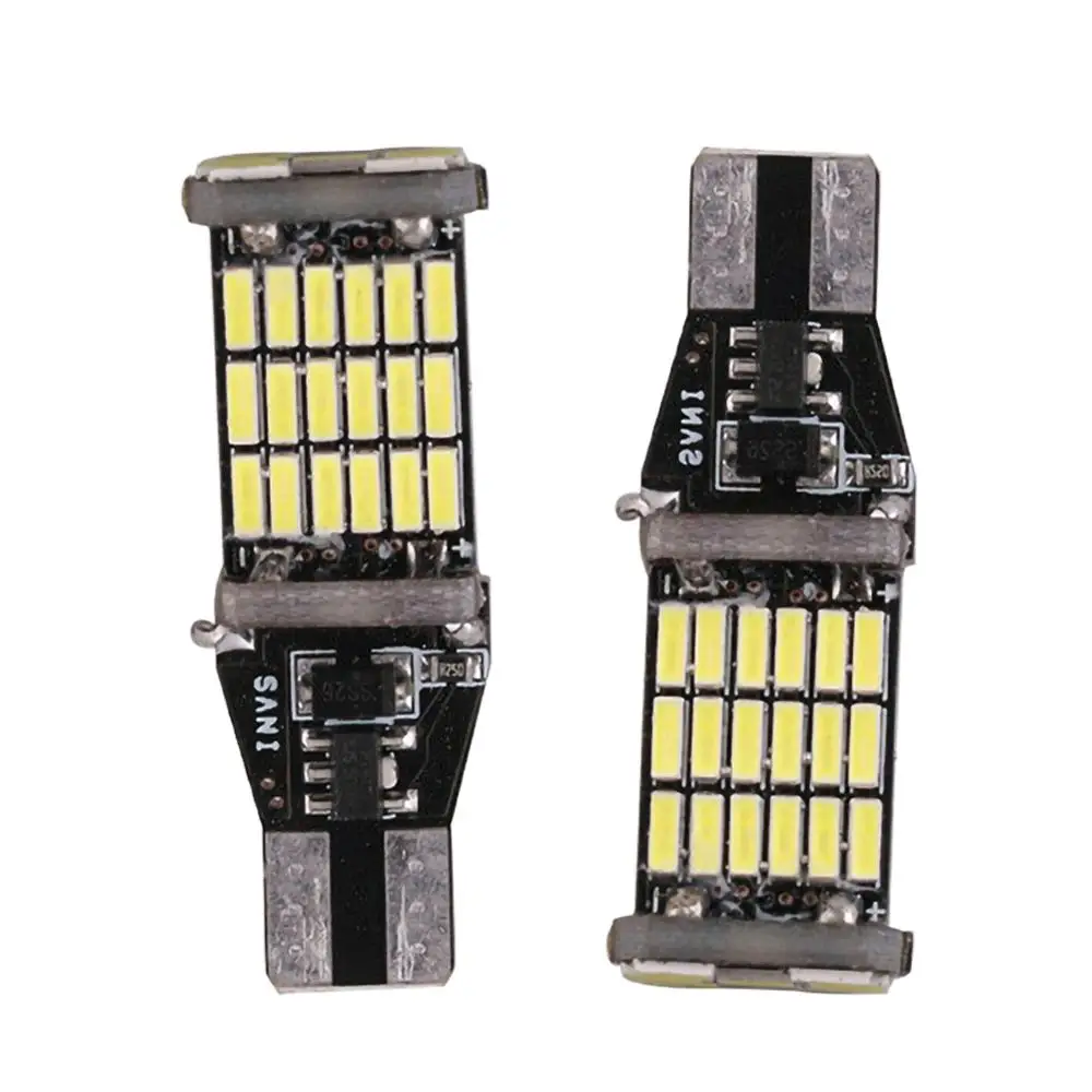 10 шт. T15 светодиодный 6000K белый головной светильник 45 SMD 4014 ошибок W16W заднего хода