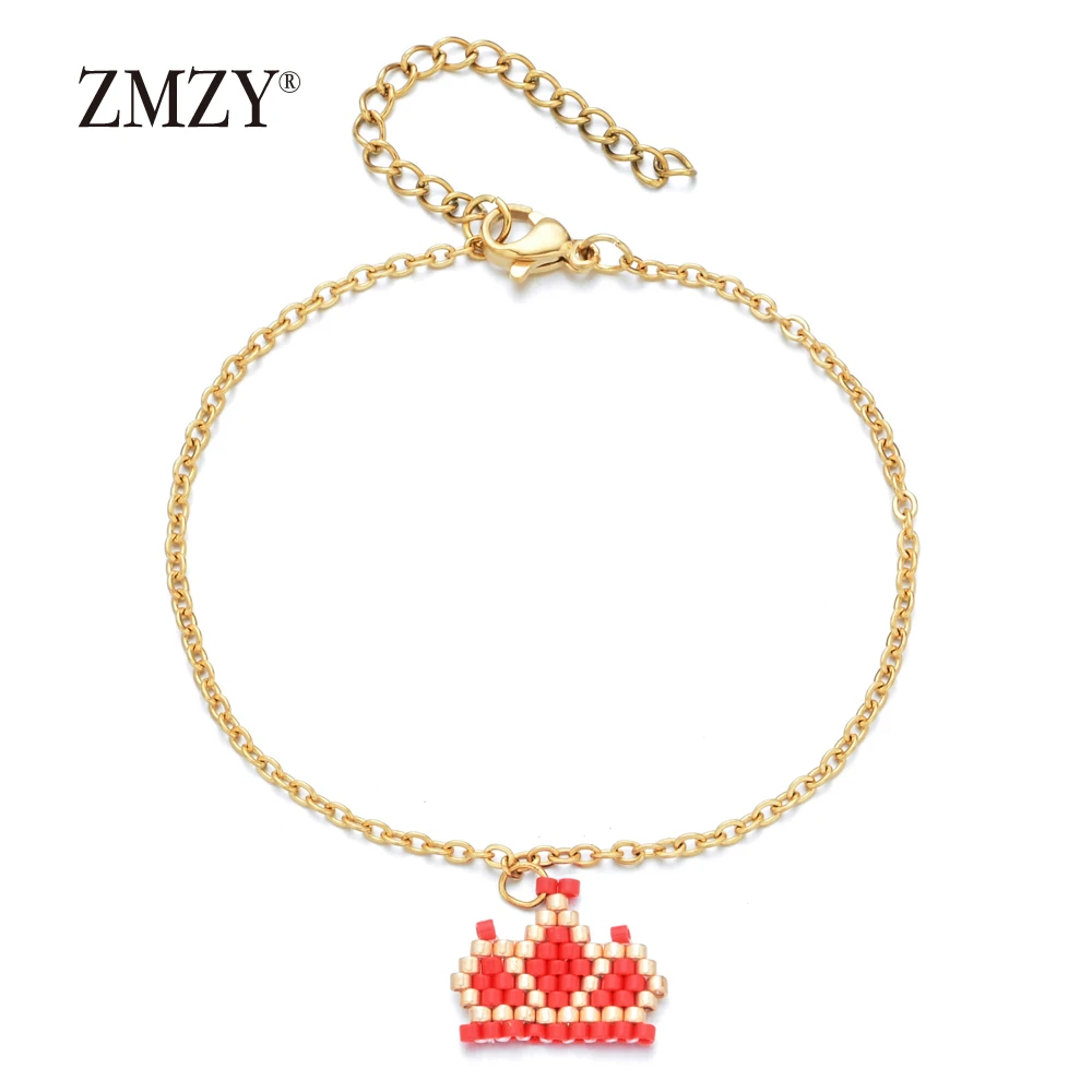 Женский тонкий браслет из нержавеющей стали ZMZY изящный богемный с шармами в виде