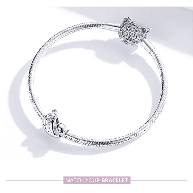 INBEAUT,, подлинный 925 пробы, серебряный, лебедь, дракон, кошка, лапа, собака, талисманы, Подходит для Пандора, браслет, животное, бусины, европейские ювелирные изделия