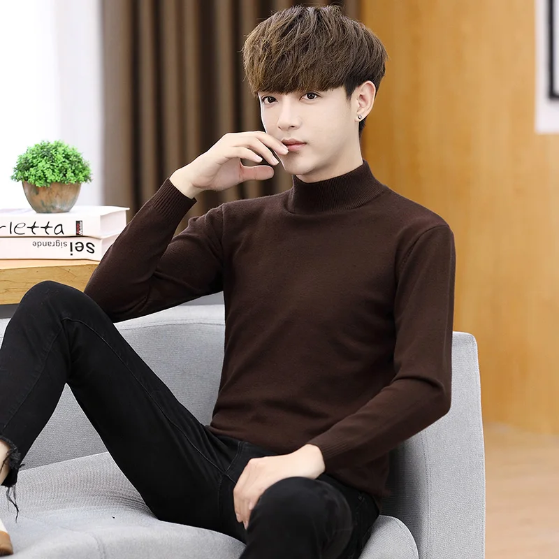 

In the fall and winter of 2020 men long han edition half a turtle neck long knitting render unlined upper garment