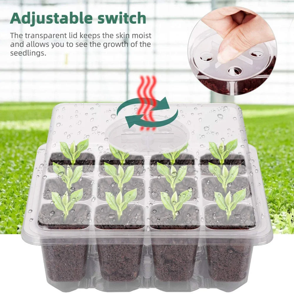 

Multicolor Flower Pot Seeds Seedling Tray Sprout Plate Nursery Pots Tray With Transparent Lids Box Gardening Grow Box Seed Trays