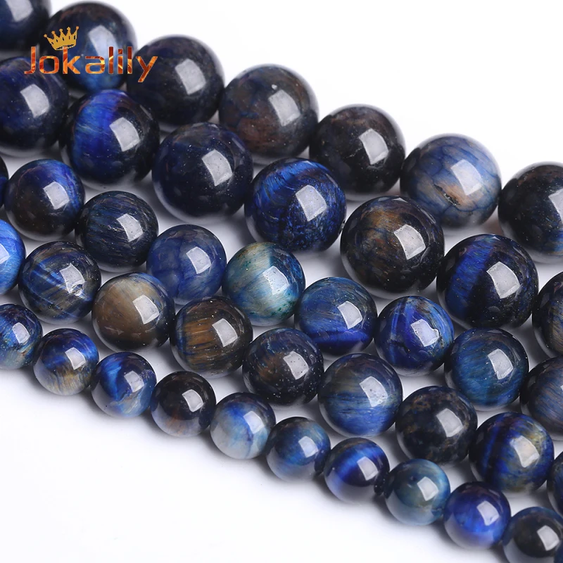 

Natural Lapis Tiger Eye Stone Beads Round Blue Tiger Beads For Jewelry Making Needlework DIY Man Bracelet Necklace Accessories