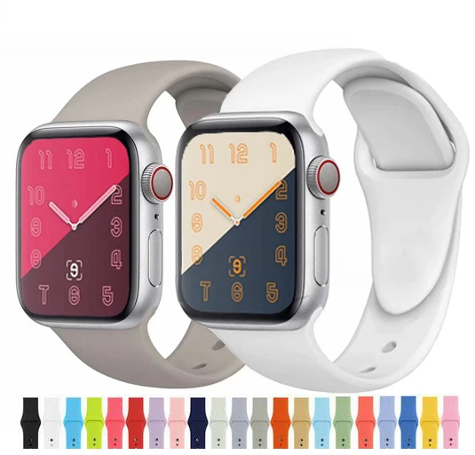 Элегантная форма Силиконовые петли для наручных часов Apple Watch серии 1/2/3 42 мм 38