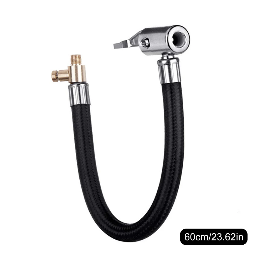 

Locking Tire Chuck with Rubber Hose and Schrader Tire Valve Fine Thread Tire Inflator Pump Hose Adapter Bicycle Valve Accessorie