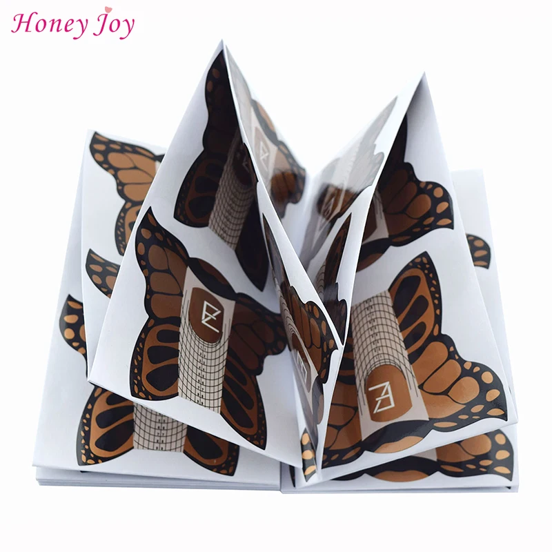 100 шт. профессиональная Золотая Бабочка квадратные кончики для ногтей акриловая