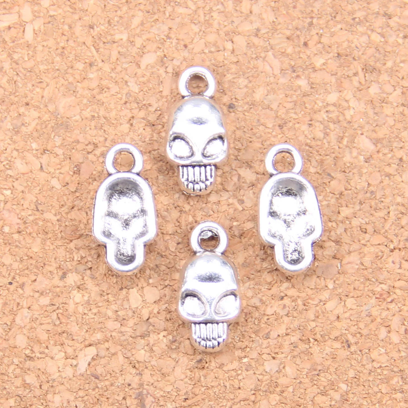 

162pcs Charms skeleton head skull 15x7mm Antique Pendants,Vintage Tibetan Silver Jewelry,DIY for bracelet necklace