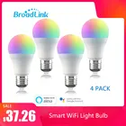 Broadlink LB27 R1 1234 шт умный WiFi светильник лампочка E27 10 Вт RGB светодиодные лампы для умного дома Совместимость с Alexa Google