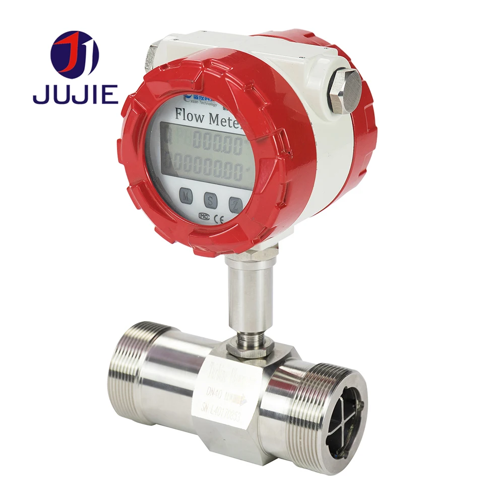 Цифровой турбинный расходомер SS304 с жк резьбой для воды/спирта/молока/масла