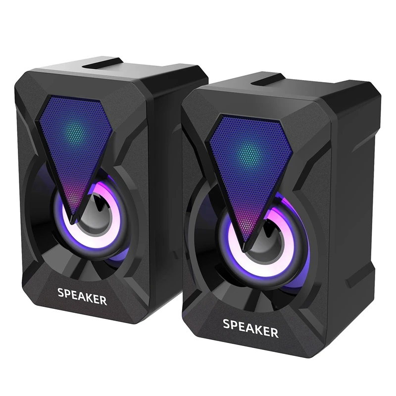 

Computer Speaker USB Powered PC Speaker 3.5mm Audio Jack Mini Desktop Home Office Subwoofer RGB Speaker
