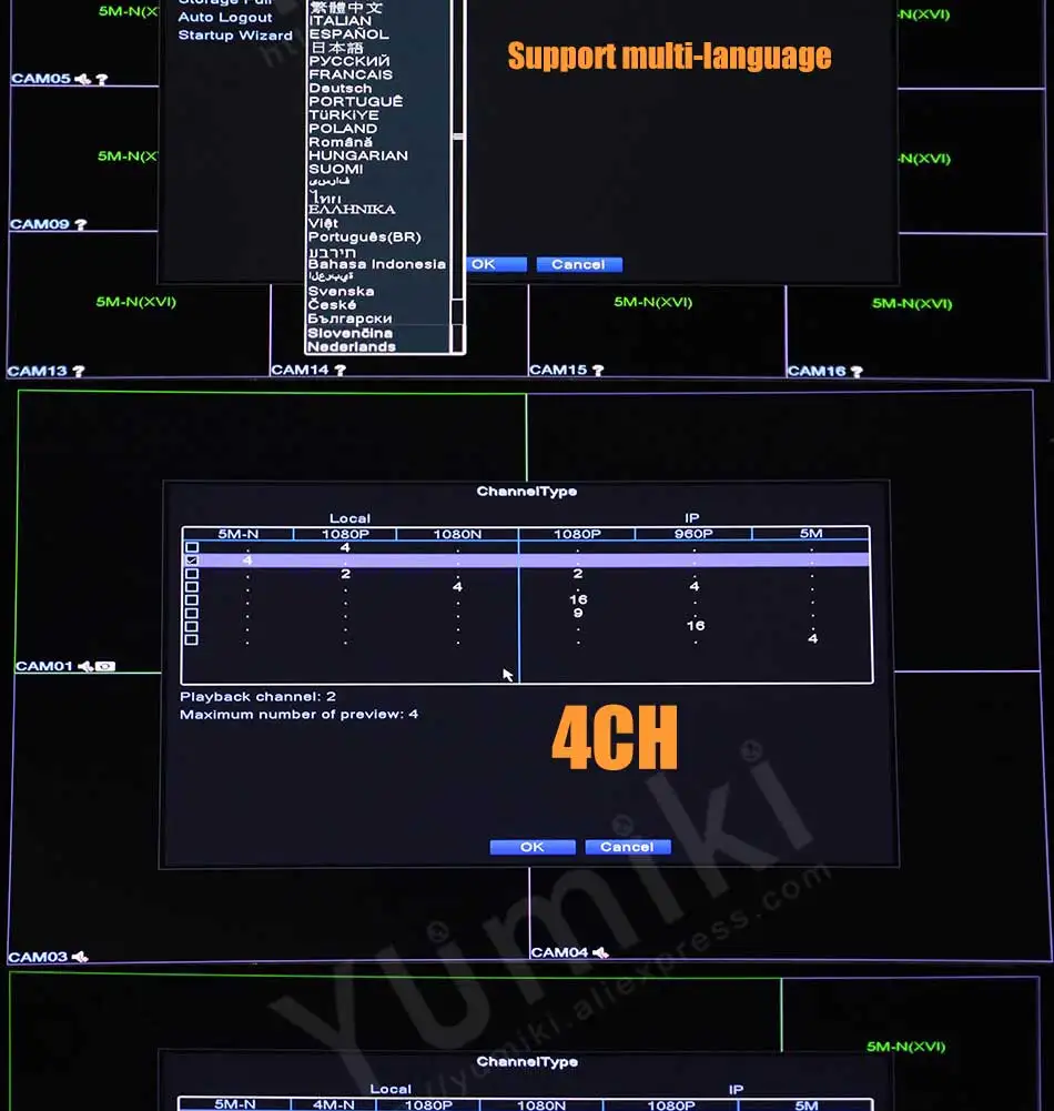 4CH 8CH 16CH 5M-N DVR плата сетевой видеорегистратор AHD/CVI/TVI/CVBS, HDMI видео 5 в 1 DVR чипсет поддержка 5MP камера