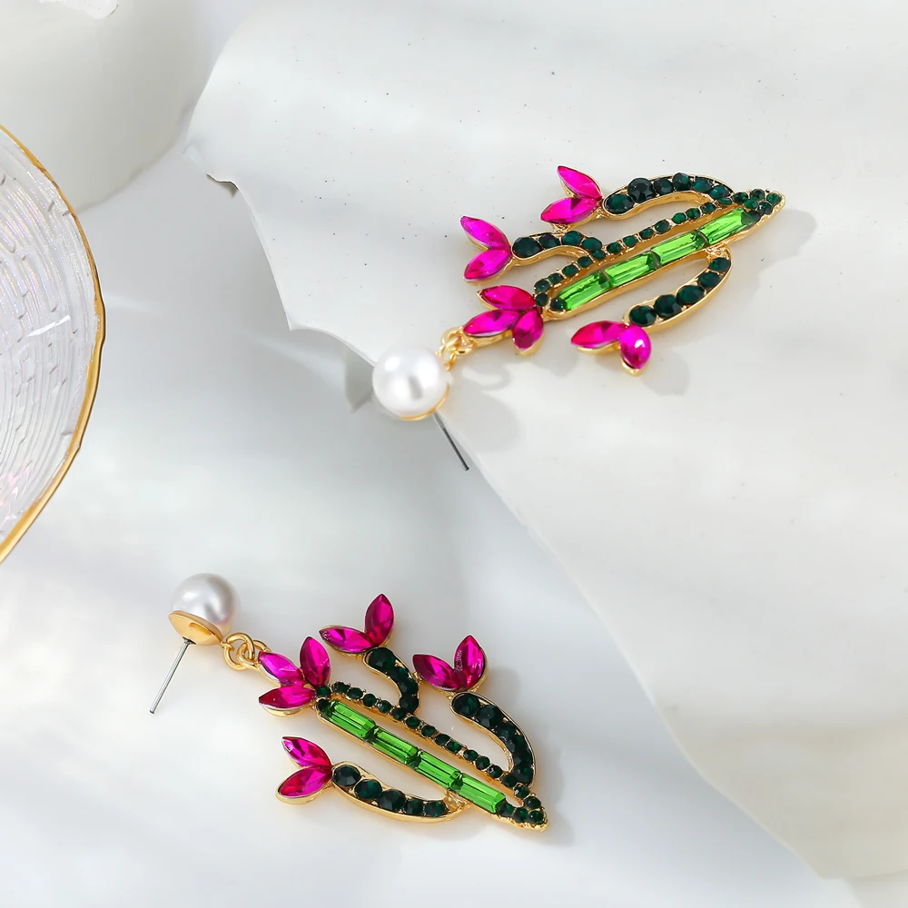 Yhpup новые красочные хрустальные висящие каплевидные жемчужные длинные серьги с