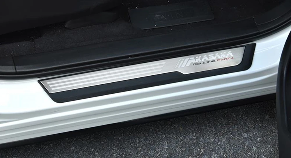 

Car Steel Door Sill Scuff Guards Protector For Honda CRV CR-V 2017-2019 No LED Light Doorsill Decor Trim Strip Stickers AKASAKA