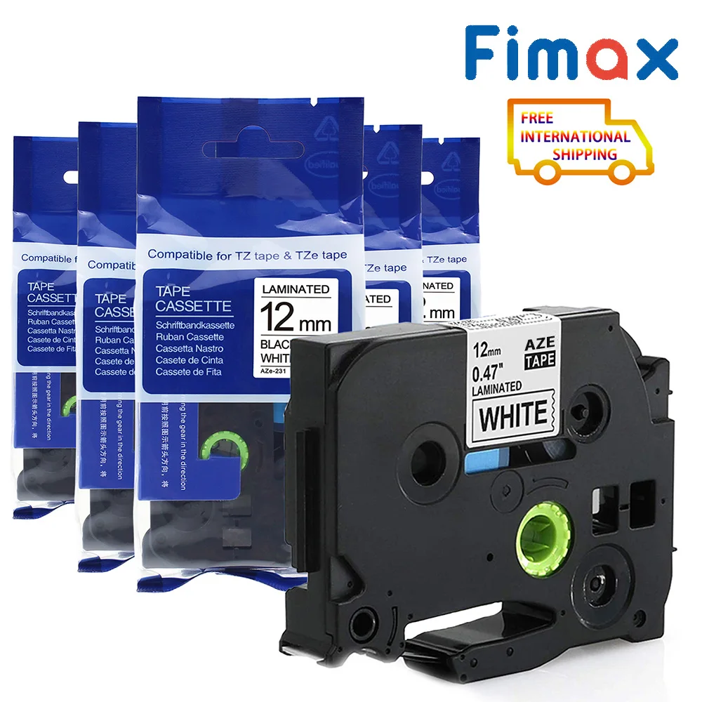 Fimax 5 шт. TZe 231Compatible для принтера Brother p touch ленты TZ 231 P этикетки TZe231 Borther