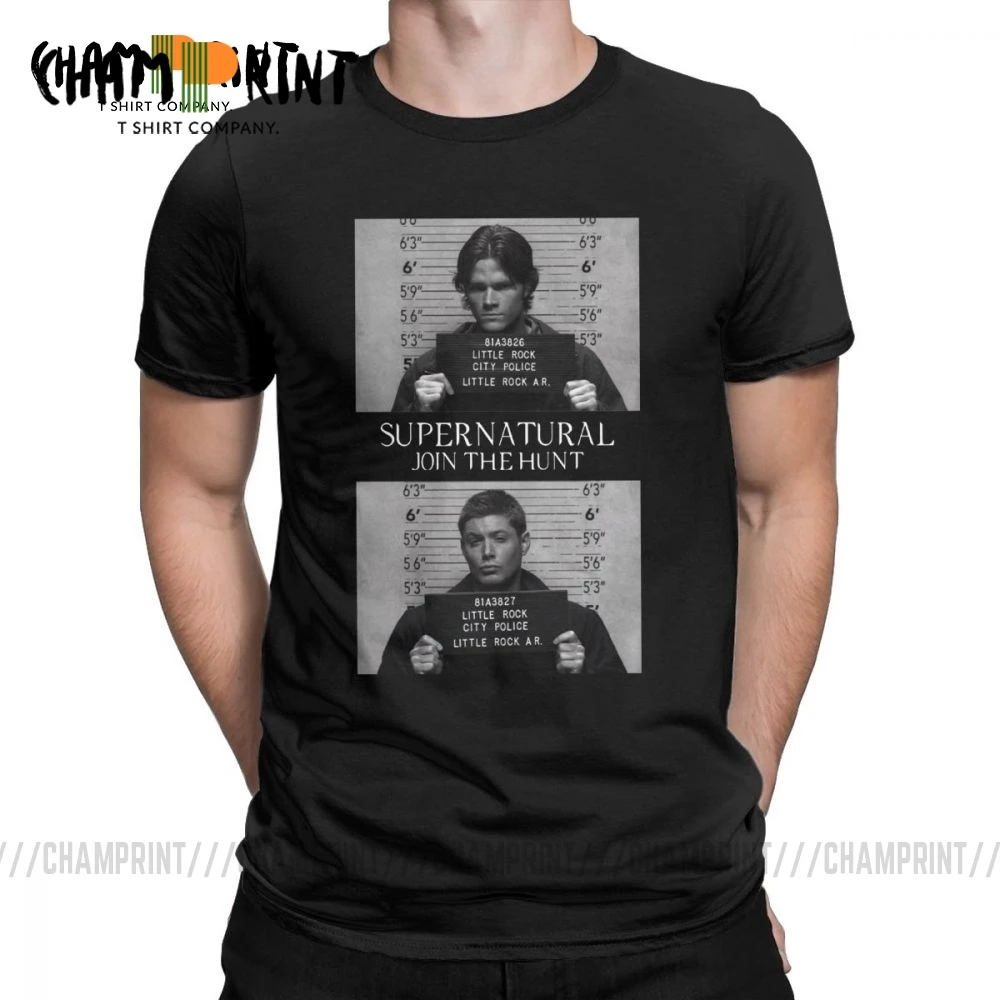 Футболка Mugshot мужская с надписью Sam Winchester тенниска сверхнатуральная официальная