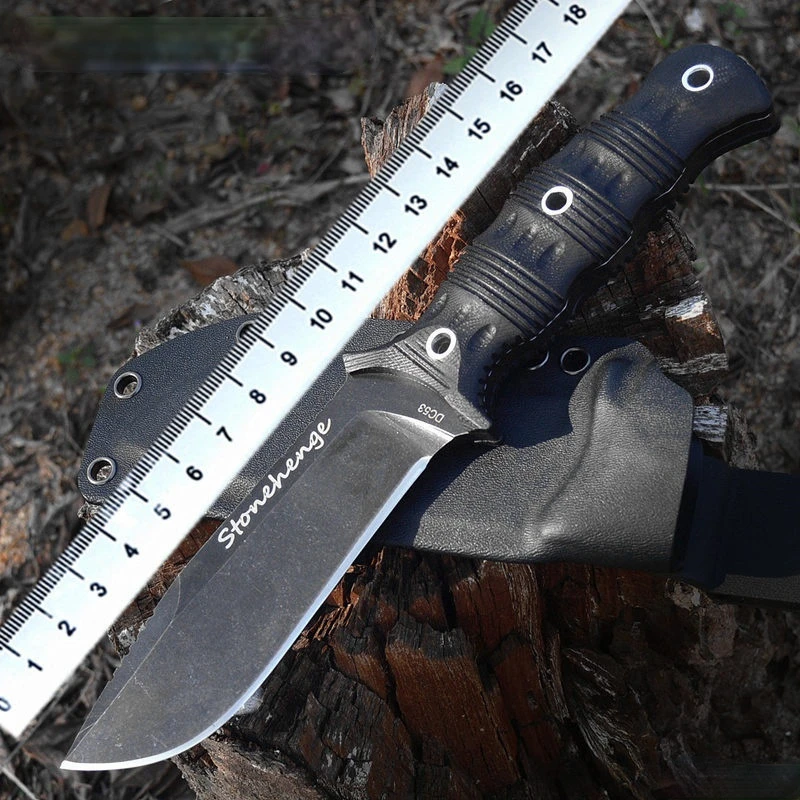 

HYSENSS DC53 Steel Blade High Hardness G10 Handle Outdoor Survival Tactical Camping Hunting EDC Tool Knife Witn K Sheath Gift