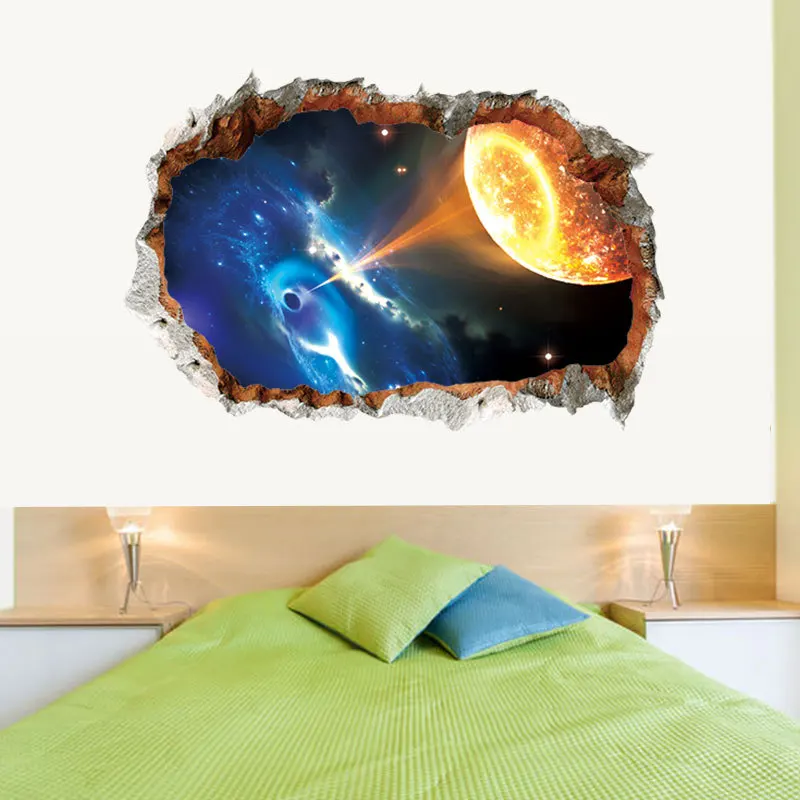 10 Style Black Hole 3D Wall Stikers Creative Universe Science Art Home Decor for Kids Room Planets Decals |