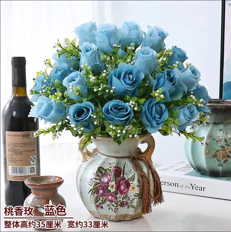 Роскошный набор искусственных цветов в европейском стиле ваза для сервировки