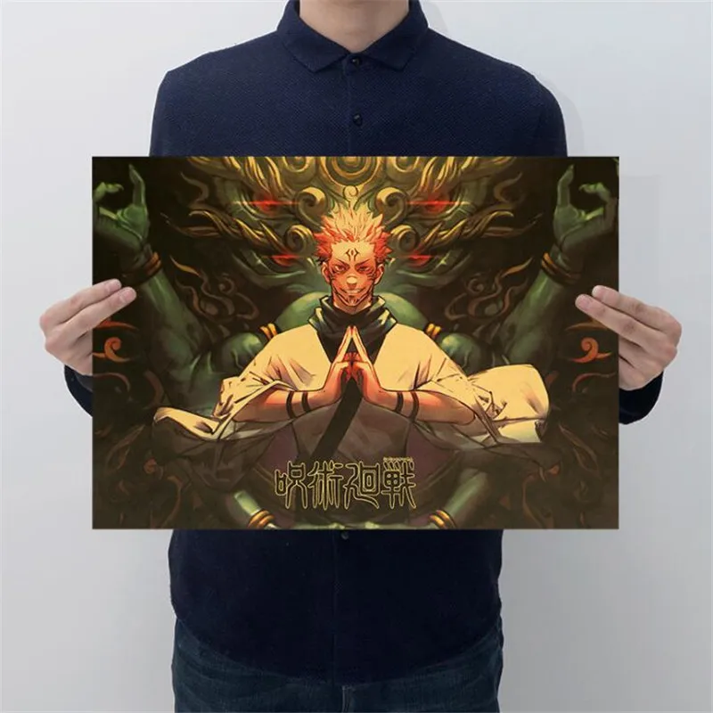 Аниме-постер фигурка из мультфильма художественная роспись крафт-бумага