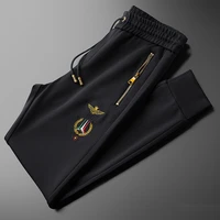 2021 men new spring and summer casual pants mens korean embroidery slim trendy wild youth mid waist sports trousers