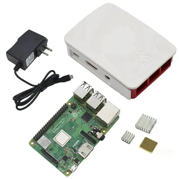 US Plug 4 в 1 для Raspberry Pi 3 Model B+(плюс)+ Abs чехол+ 5V 2.5A Мощность адаптер для Raspberry Pi 3B+ радиаторы - Комплект: US Plug