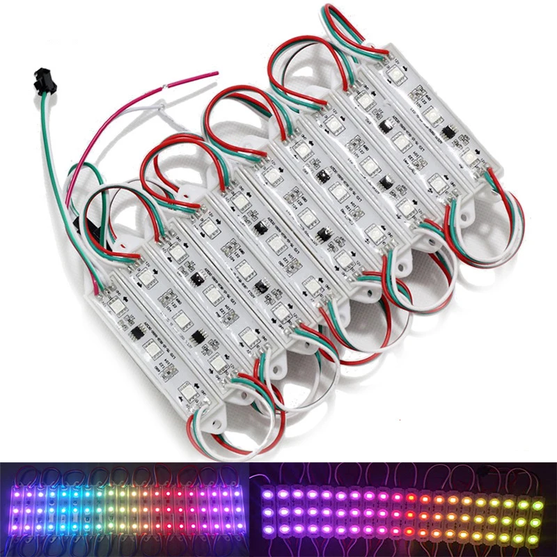 12V5050 3 lights full color led module waterproof 1903IC 2811IC Module colorful RBG point control magic color programmable