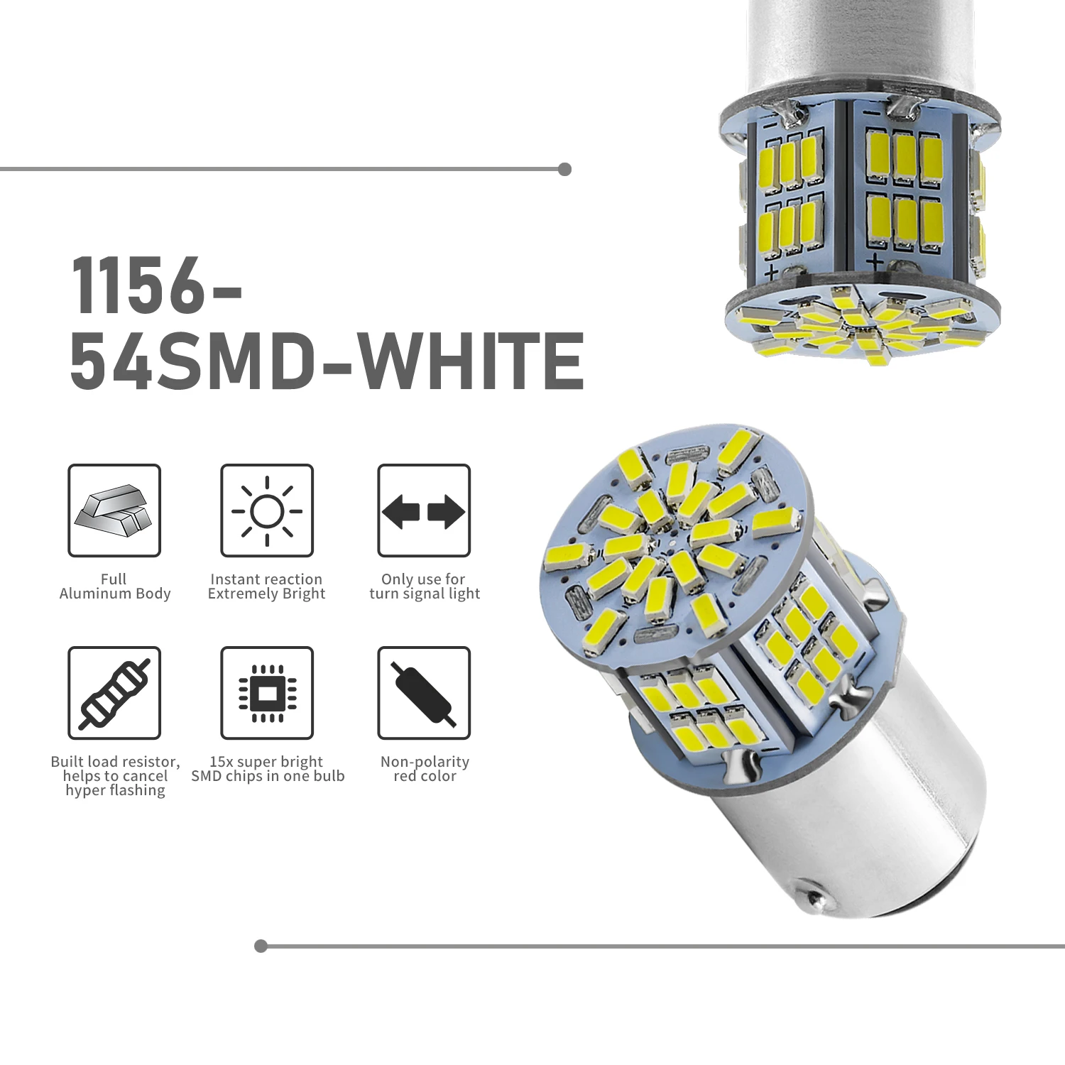

1156 led BA15S P21W LED 1157 BAY15D led Bulbs 54smd lamp For Turn Signal Light led brake light 12V super white