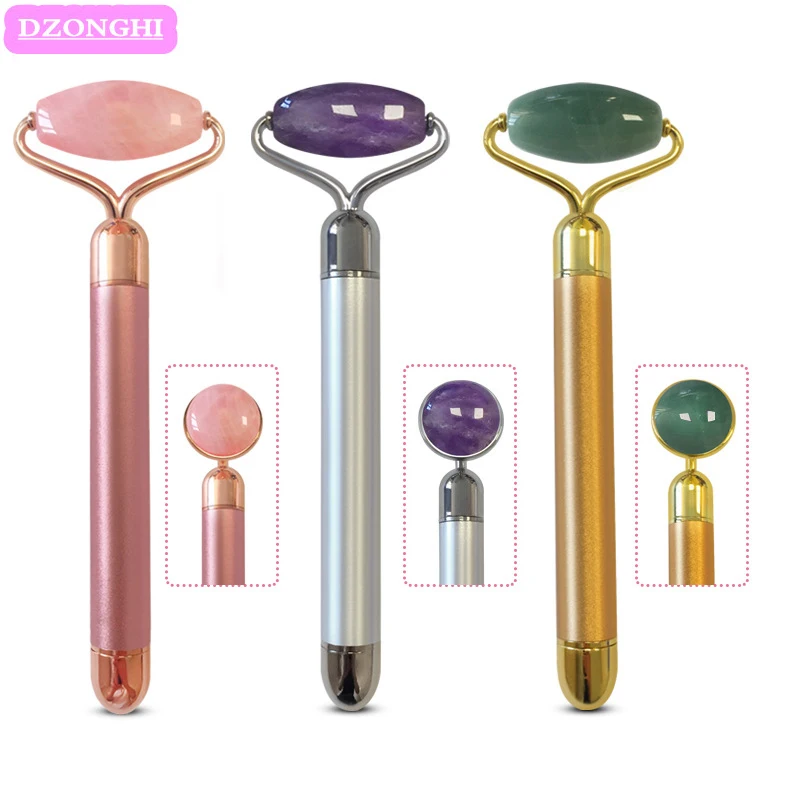 

Jade Electric Roller Rose Quartz Roller Thin Face Massager Lifting and Slimming Jade Face Massage Roller Wrinkle Removal Beauty