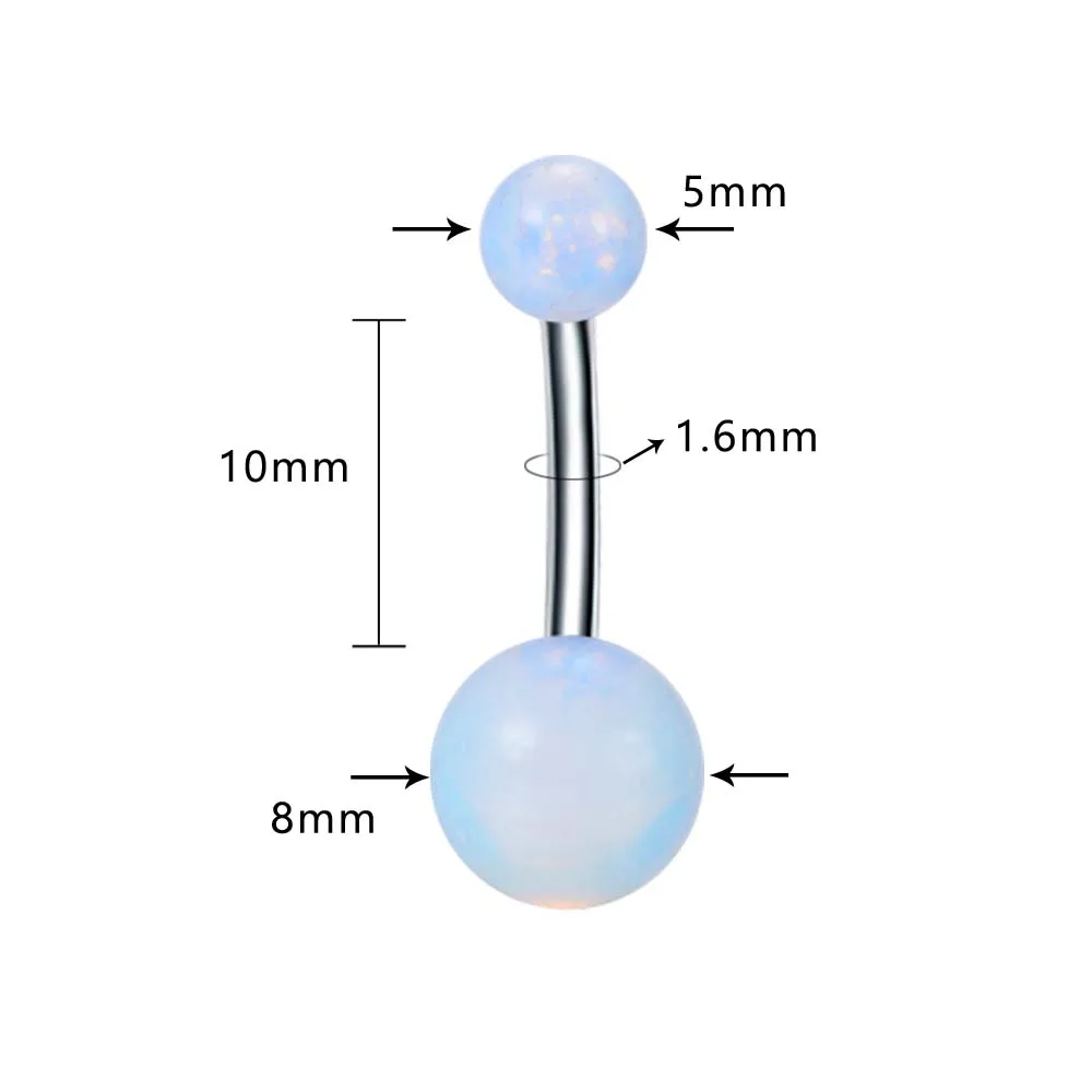 7 шт набор живота для пирсинга из хирургической стали Нержавеющая сталь опал