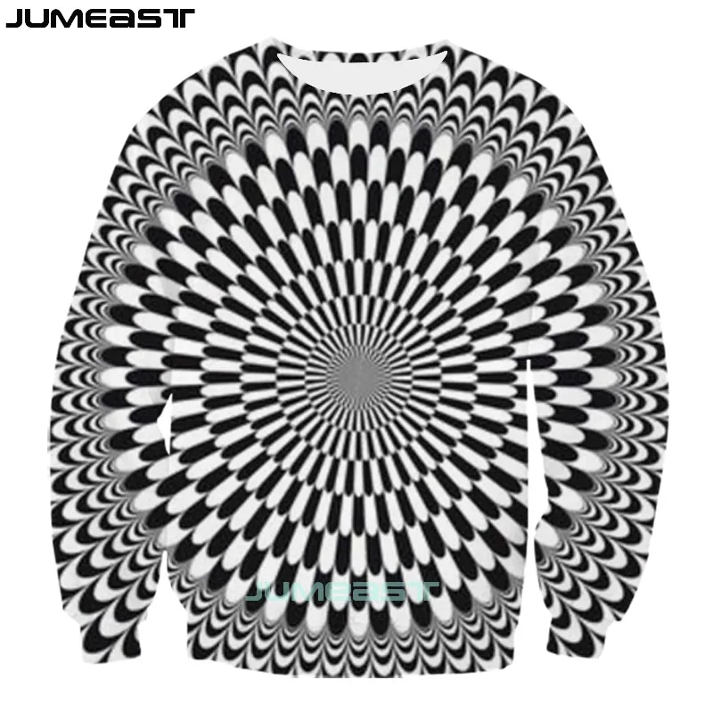 

Jumeast Men Women 3D Sweatshirt Visual Illusion Oversized Harajuku Fashion Long Sleeve T Shirt Spring Autumn Pullover Tops Tees