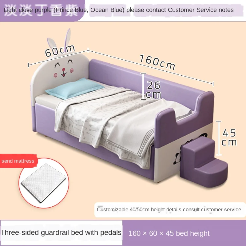 

Girl's princess bed, single bed, bed, expand the splicing bed, baby bed next to the big bed.