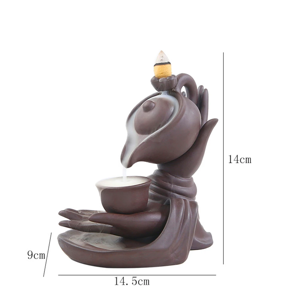 Teapot Ceramic Blackflow Incense Burner with 20pcs Incenses Bergamot Special Gift Creative Ornaments Home Office Decoration | Дом и сад
