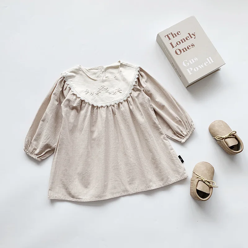 Платье для девочек осень 2021 новые детские платья милое кружевное праздничное