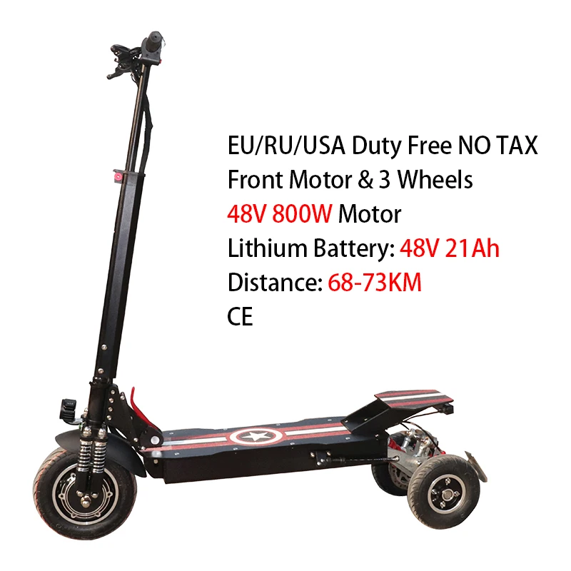 3 Wheels 48V 1000W E Scooter Front Motor Wheel Electric Scooter for Adults 80KM Distance Folding Electric Skateboard Hoverboard - Цвет: 800W 48V21Ah