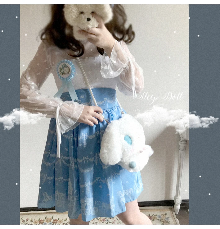 В Корейском стиле новые летние Для женщин замок юбка с высокой талией Kawaii молодая