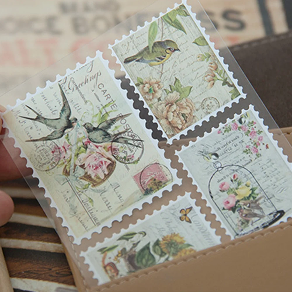 Винтажные наклейки для штампов канцелярские милый цветок клейкая печать