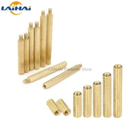 50pcs solid brass copper m2 round standoff spacer support pillar column m f f f male female female for pcb board length3 35mm