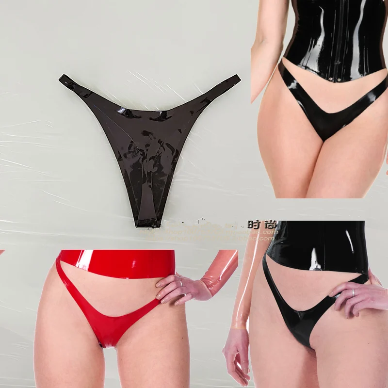 Сексуальные блестящие латексные G стринги резиновые трусики для женщин трусы