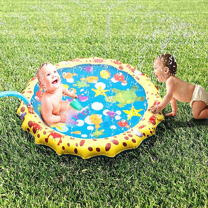 

170cm Children Play Water Mat Games Beach Pad Kids Outdoor Water Spray Beach Mat Lawn Inflatable Sprinkler Cushion Toys Cushion