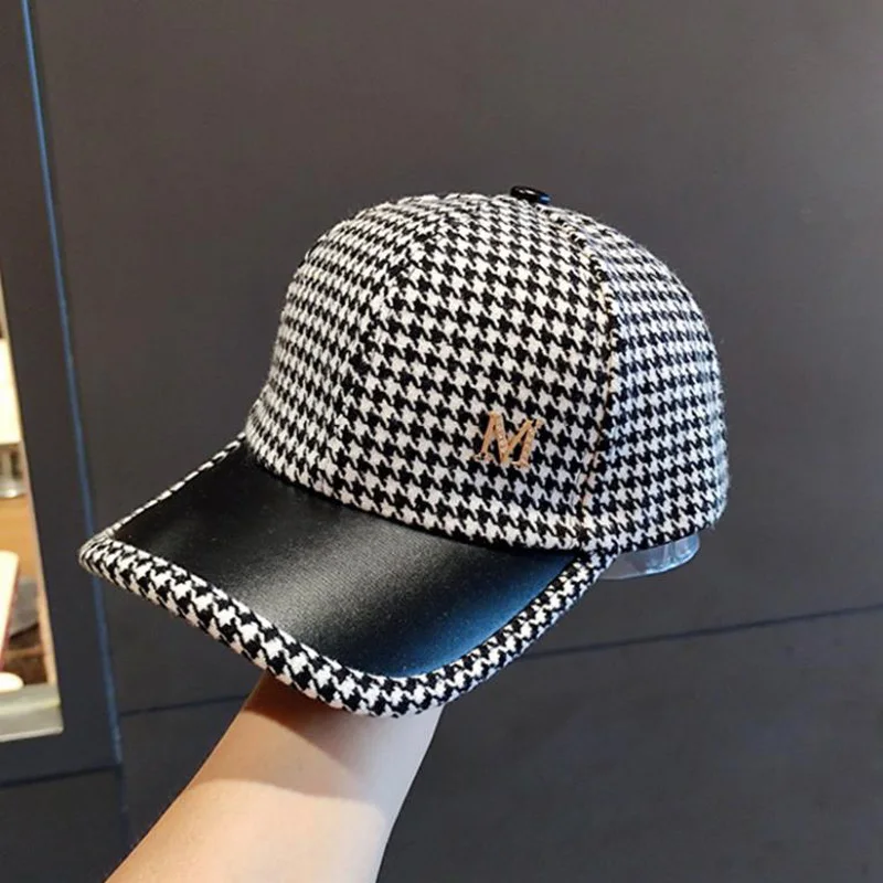 

Doitbest INS baseball caps dad hat for women men Leather brim lattice M label spring sports snapback cap winter gorras hombre