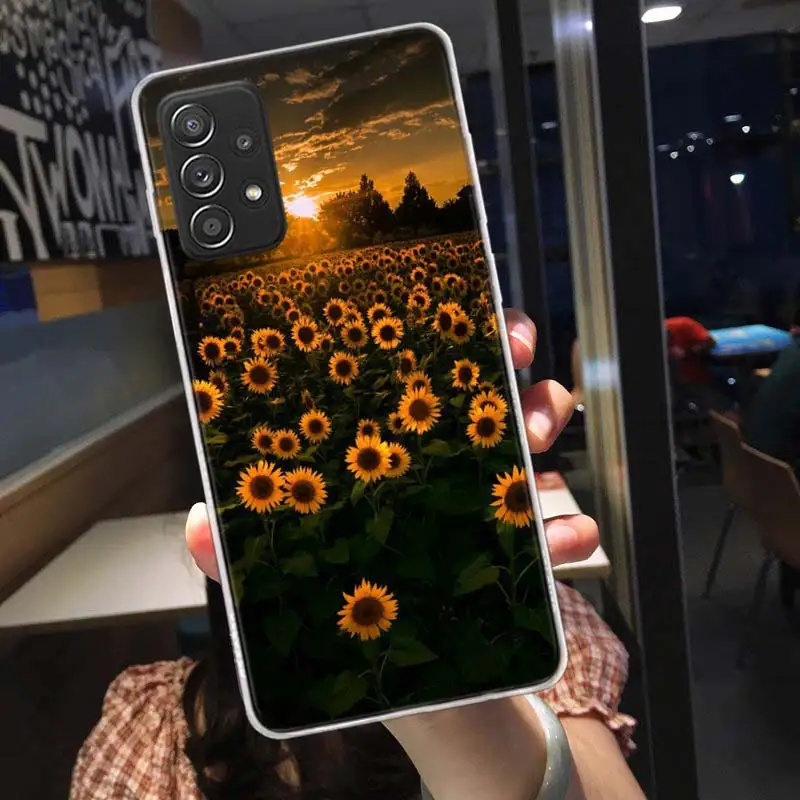 Beautiful yellow sunflower Phone Case For Samsung S22 Plus S21 Ultra S20 FE S10 Lite Galaxy S9 S8 S7 Edge F62 F52 Cover Pattern | Мобильные