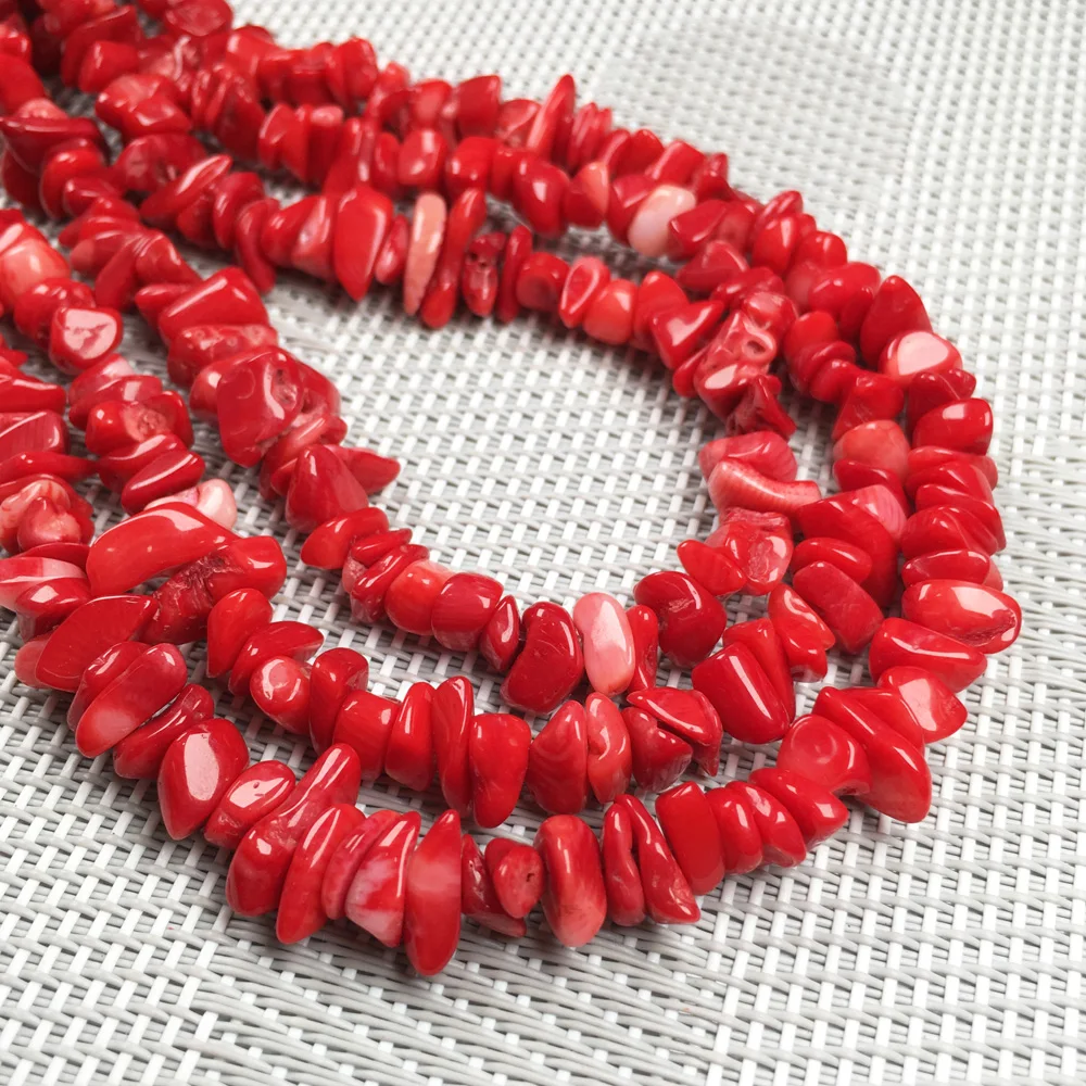 

Natural Stone Beads Irregular Red Coral Gravel Chip Beads For Jewelry Making DIY Bracelet Necklace 15'' Strand Wholesale