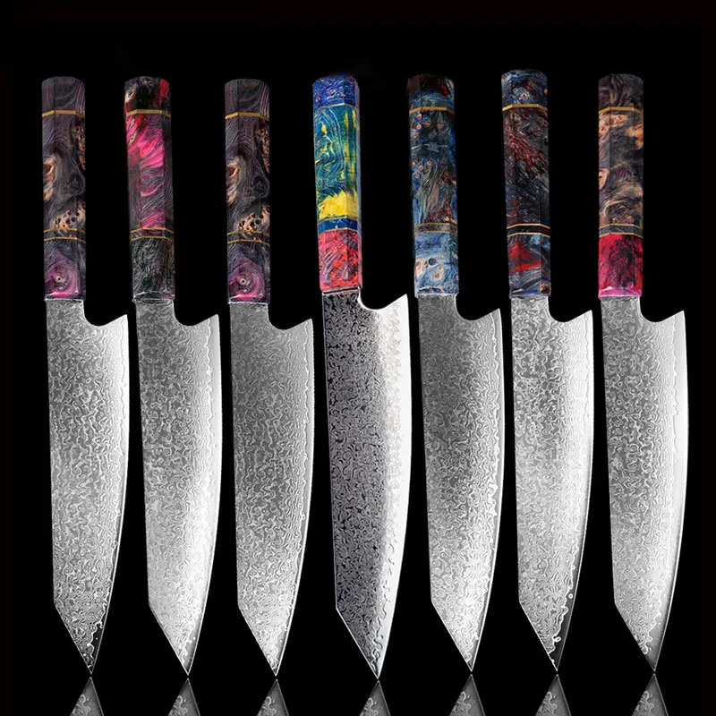 

Набор кухонных ножей 67 слоев VG10, японская Дамасская сталь, шеф-повар Мясницкий сантоку, универсальный нож для чистки Овощей