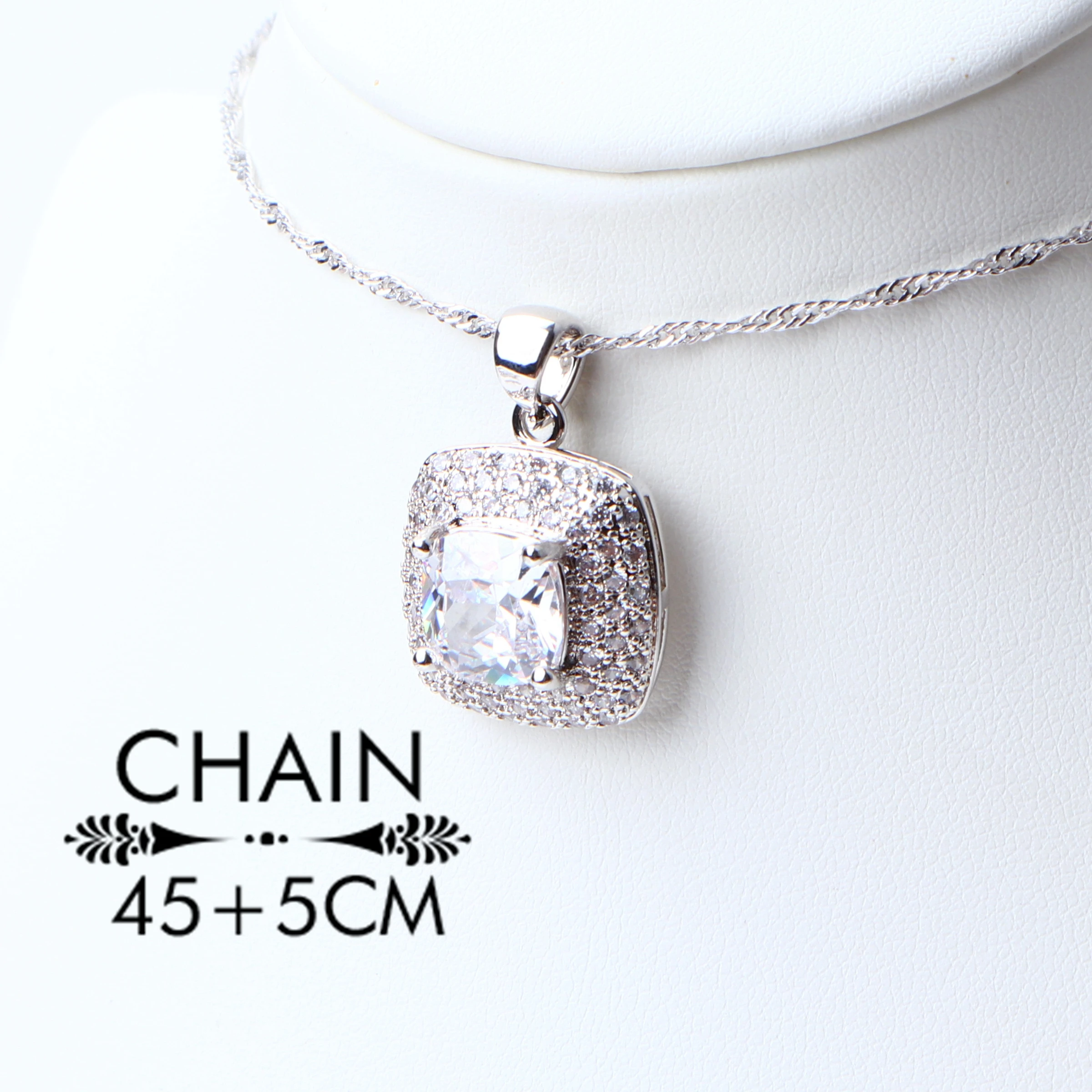 Набор свадебных украшений из серебра 925 пробы с белым цирконием серьги камнями