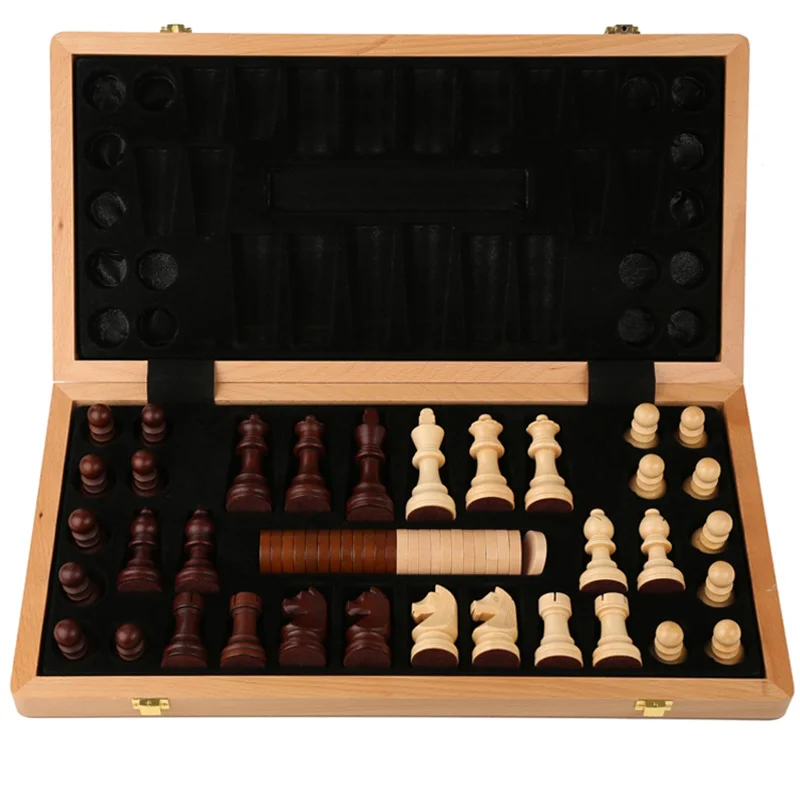 

Large International Chess Vintage Gifts Queen Travel Chess Board Wood Luxury 42x42 Xadrez Tabuleiro Jogo Family Game DL6GJX