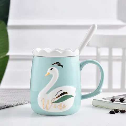 450 мл креативная керамическая кофейная кружка с изображением лебедя, чашка для путешествий, чашка для молока, чая, сока, напитков, кружка для большого живота, новинка, подарки на день рождения