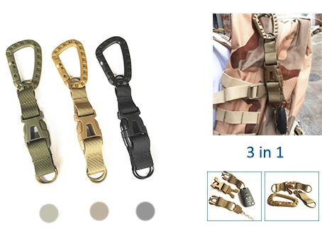 

3 In1 Multifunction Carabiner Clasp Sport Clip Hook Backpack Molle System Buckle Military Outdoor Bag Camping Climbing