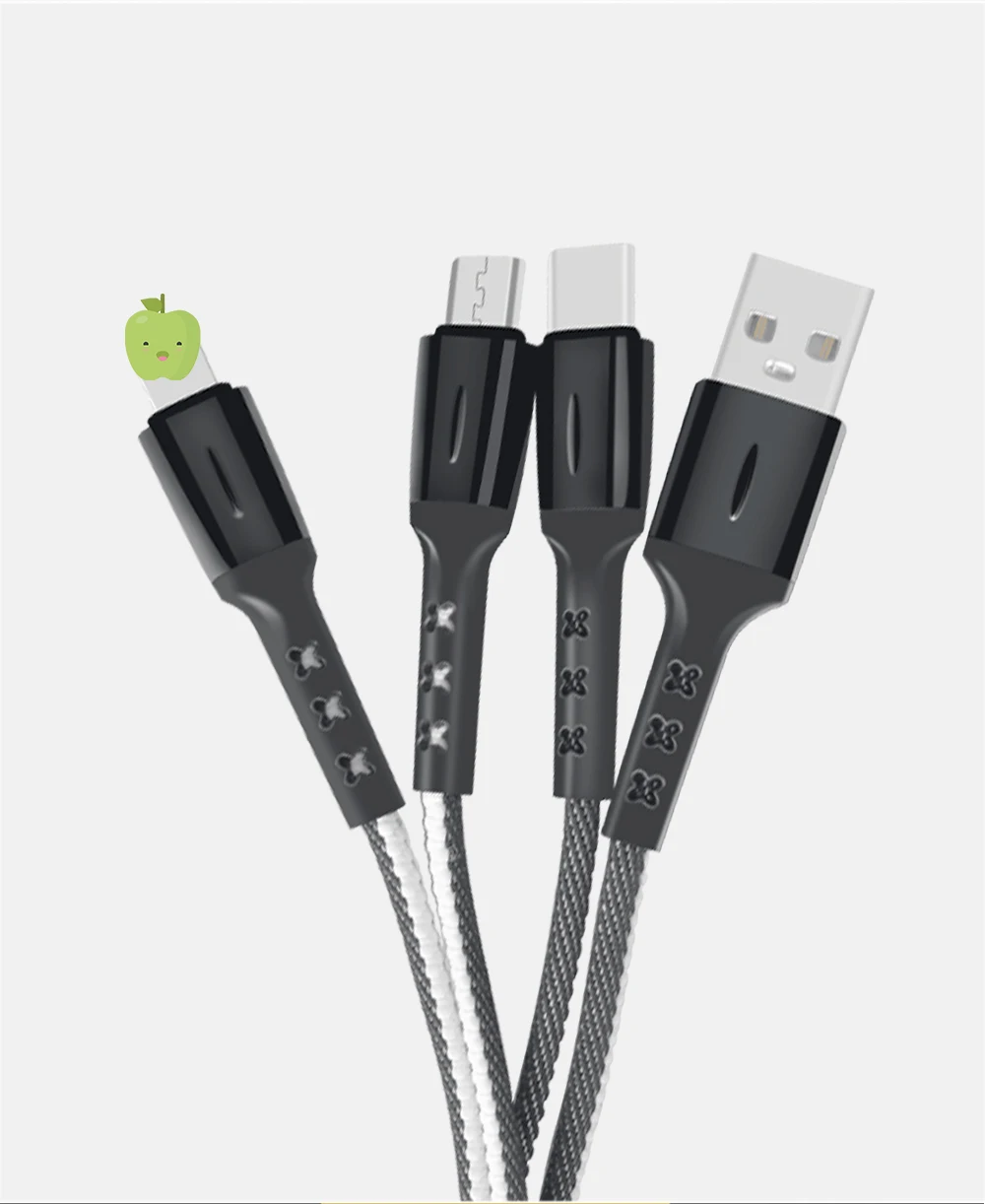 FBYEG Mini 3 в 1 USB кабель портативный короткий Micro usb type C мульти зарядный кабель для Xiaomi huawei iPhone Быстрая зарядка