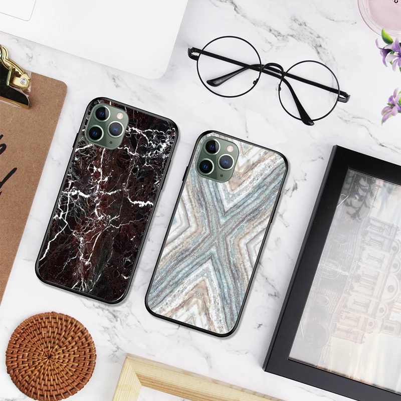 Индивидуальный чехол из закаленного стекла для iPhone 11 Pro Xs Max Xr 6 6s 7 8 Plus 5 5S с