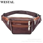 Сумка-бананка WESTAL мужская из натуральной кожи, забавная поясная сумочка, повседневный саквояж на грудь, многофункциональный мешок